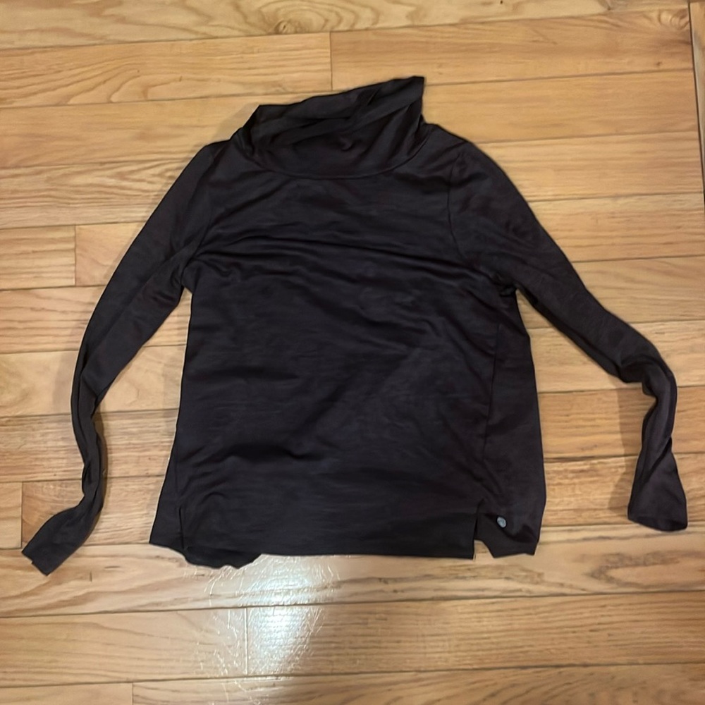 Apana Purple Fleece lined long sleeve/turtle neck sports top